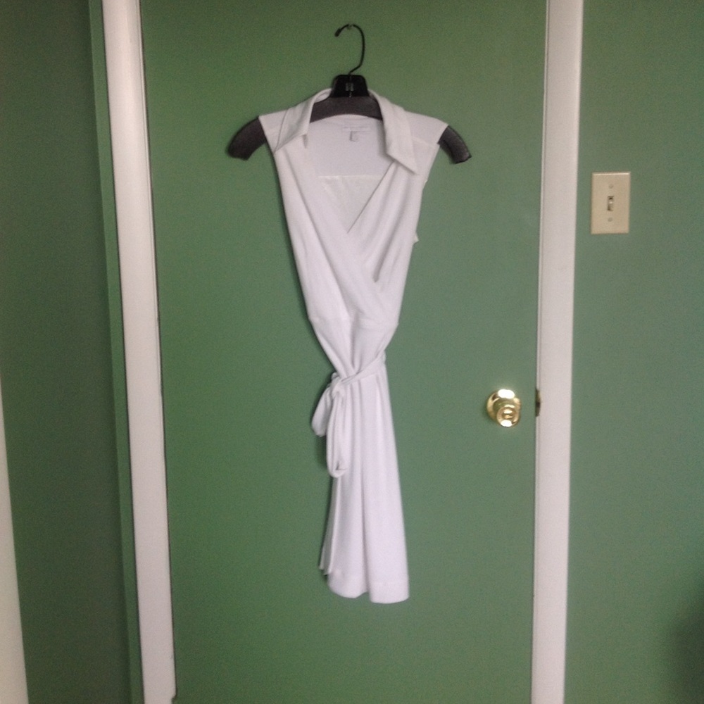 White Rayon Wrap Dress